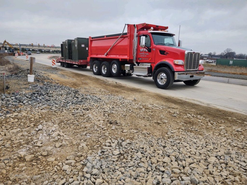 large red dump truck